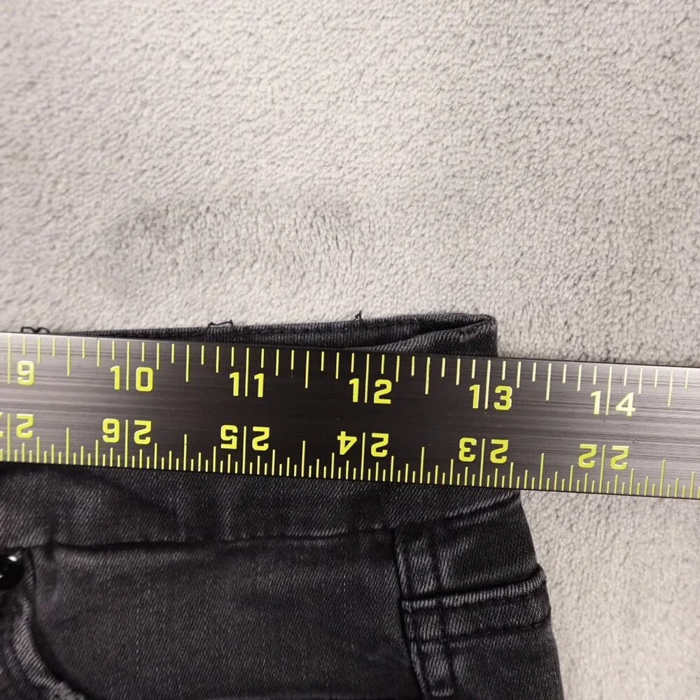 Good American Jeans Good Straight Distressed Hems Women's 6/28 Black‎ Denim